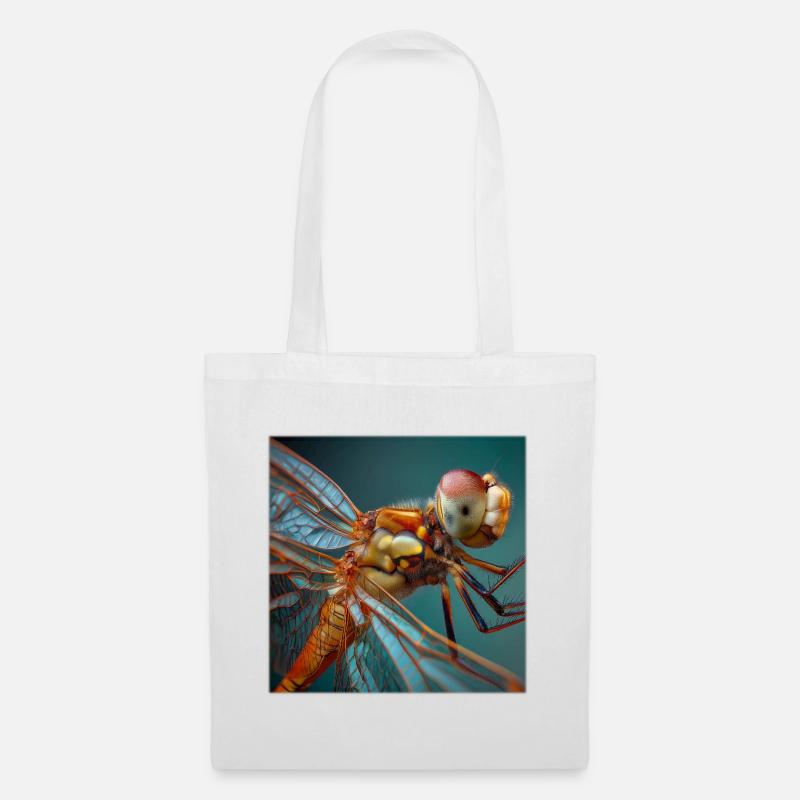 Graphisme macro de la faune de Dragonflies - Sac en tissu - blanc