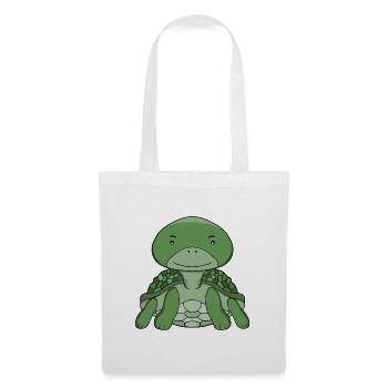 Mignonne Tortue verte adorable animal marin Kawaii - Sac en tissu - blanc - Devant