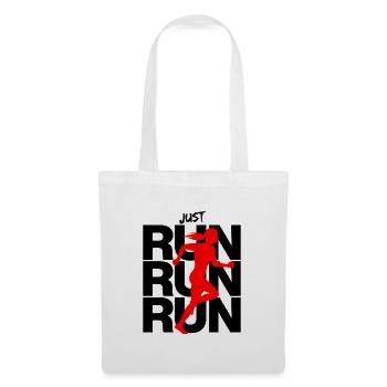 JOGGEN FRAU – RUN QUEEN! LAUFEN, RENNEN, GO FOR IT - Stoffbeutel - Weiß - Vorne