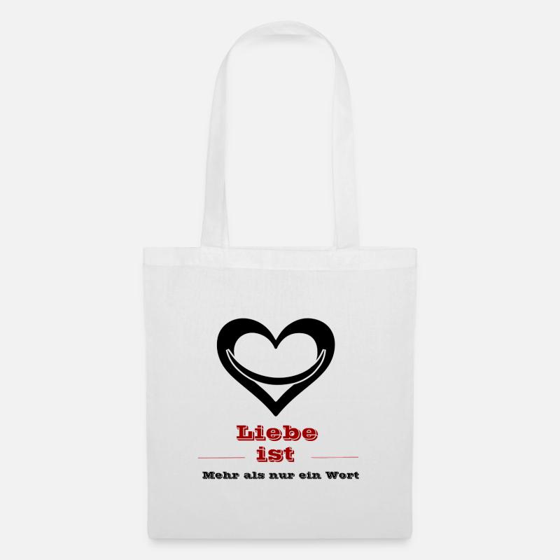 Liebe ist Rote Retro Typo - Stoffbeutel - Weiß
