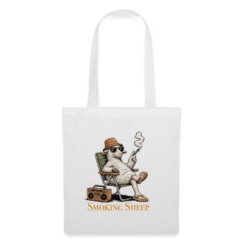 Chilling Sheep with Smoke and Boombox - Tote Bag - white - Front