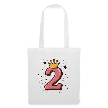 2. Geburtstag Kleine Prinzessin Krone - Stoffbeutel - Weiß - Vorne