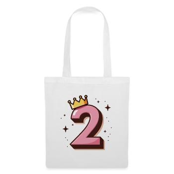 2. Geburtstag Kleine Prinzessin Krone - Stoffbeutel - Weiß - Vorne