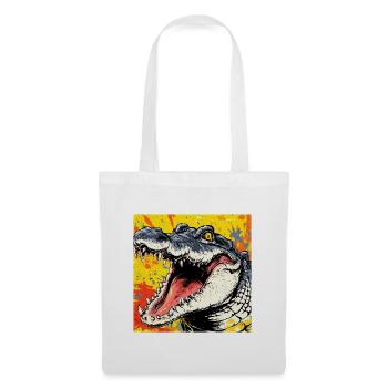 Crocodile sauvage – Design urbain d’art urbain - Sac en tissu - blanc - Devant