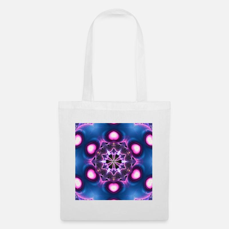 Neon Mandala Kaleidoskop - Stoffbeutel - Weiß