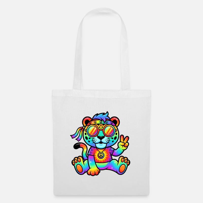 Psychedelic Hippie Jaguar - Tote Bag - white