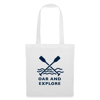 Oar and Explore Line Art - Kayaking Adventure - Tote Bag - white - Front