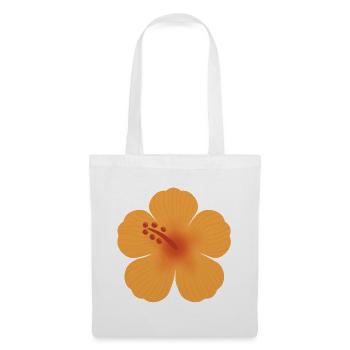 Floraison d’hibiscus orange - Sac en tissu - blanc - Devant
