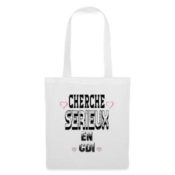 Cherche Sérieux en CDI - Sac en tissu - blanc - Devant