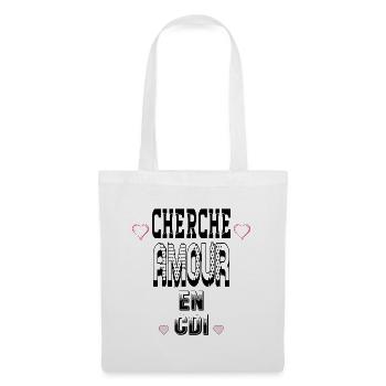Cherche Amour en CDI - Sac en tissu - blanc - Devant