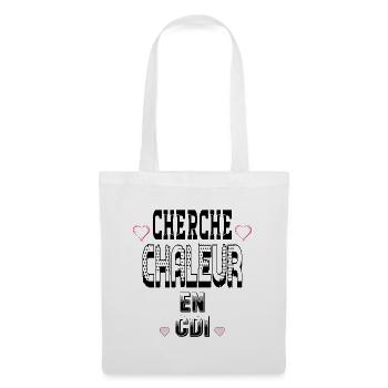 Cherche Chaleur en CDI - Sac en tissu - blanc - Devant