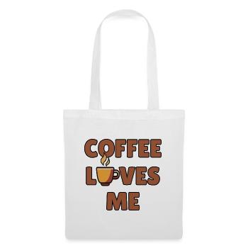 Kaffee liebt mich – Kaffeehumor – Kaffeeliebhaber - Stoffbeutel - Weiß - Vorne