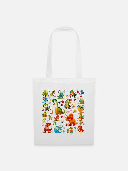 Cute Sports Dino Pattern, Dino Championship - Tote Bag - white