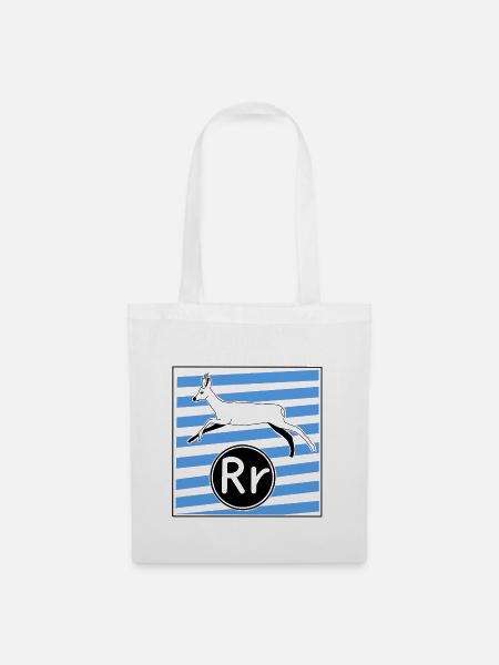 R wie Reh - Stoffbeutel - Weiß