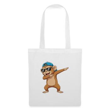 Cool Dabbing Monkey Sunglasses Cartoon-Kunst - Stoffbeutel - Weiß - Vorne