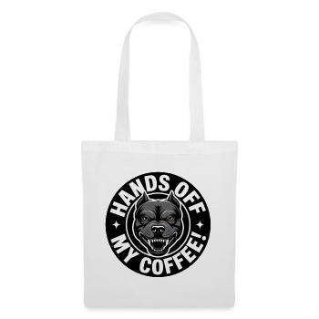 Chemise café drôle avec chien en colère - Sac en tissu - blanc - Devant