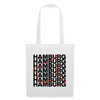 HAMBURG UMRISS, HAMBURGLIEBE HH MOIN - Stoffbeutel - Weiß - Vorne