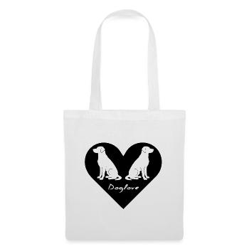 Amour du chien, logo du chien, silhouette - Sac en tissu - blanc - Devant
