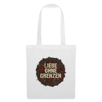 Liebe Ohne Grenzen Grunge Kette - Stoffbeutel - Weiß - Vorne