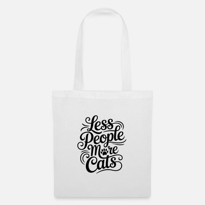 Moins de monde, plus de chats - Sac en tissu - blanc