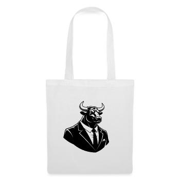 Bull in a Suit – Business Animal Motif - Tote Bag - white - Front
