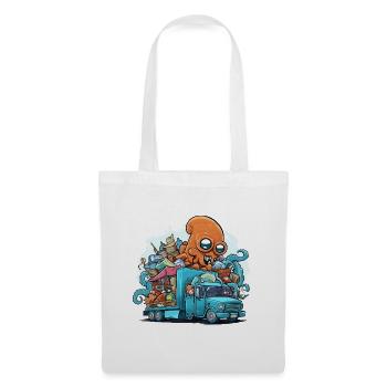 Colorful Octopus Garbage Truck - Tote Bag - white - Front