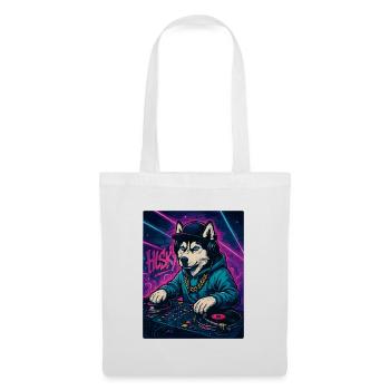 Husky DJ – Cadeau du club urbain de streetwear - Sac en tissu - blanc - Devant