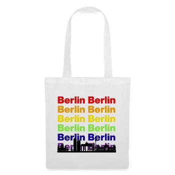 BERLIN RAINBOW SKYLINE, PRIDE CAPITAL! LGBTQ - Tote Bag - white - Front