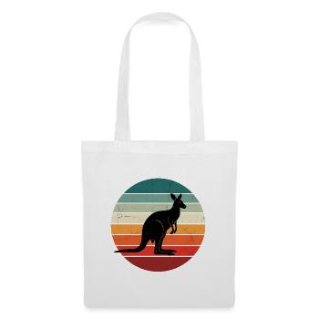 Känguru Retro Sonnenuntergang - Stoffbeutel - Weiß - Vorne