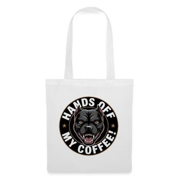 Weg von meinem Kaffee zorniger Hund - Stoffbeutel - Weiß - Vorne