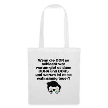 DDR4 & DDR5, RÉSERVÉS AUX NERDS ! GAMER NERDHUMOR ZOCKER - Sac en tissu - blanc - Devant