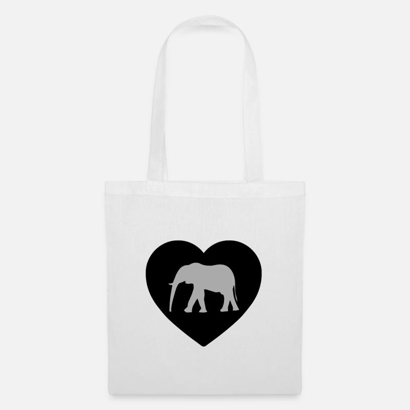 Elefant - Stoffbeutel - Weiß