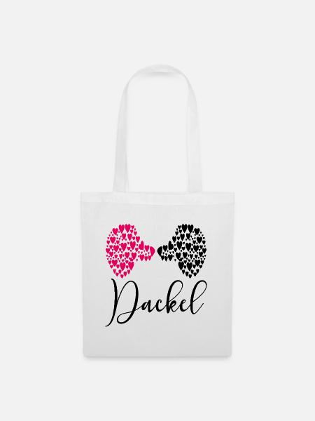 Dackel Hunde Liebe - Stoffbeutel - Weiß