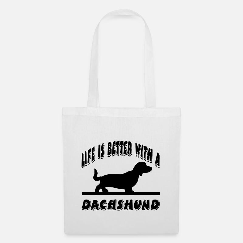 Dachshund - Tote Bag - white