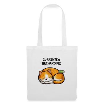 Sommeil chargé par le chat - Sac en tissu - blanc - Devant