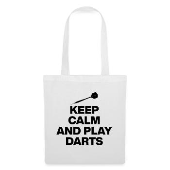 KEEP CALM AND PLAY DARTS! 180 PFEILE - Stoffbeutel - Weiß - Vorne