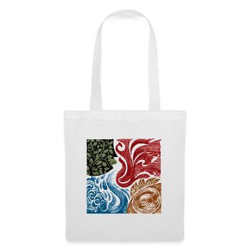 Quatre Éléments Nature Graphique Spirituel - Sac en tissu - blanc - Devant