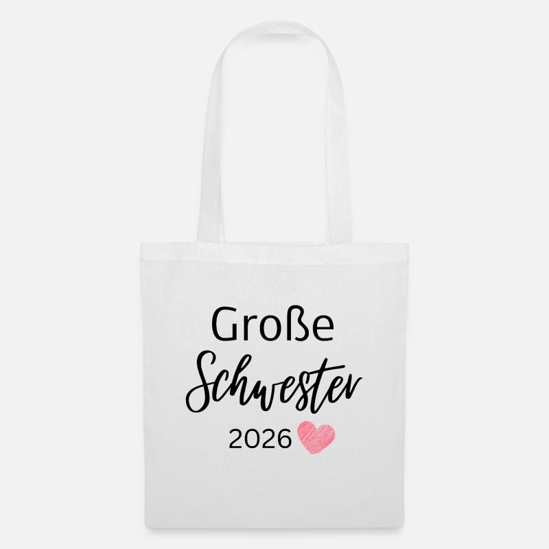 Große Schwester 2026 - Stoffbeutel - Weiß