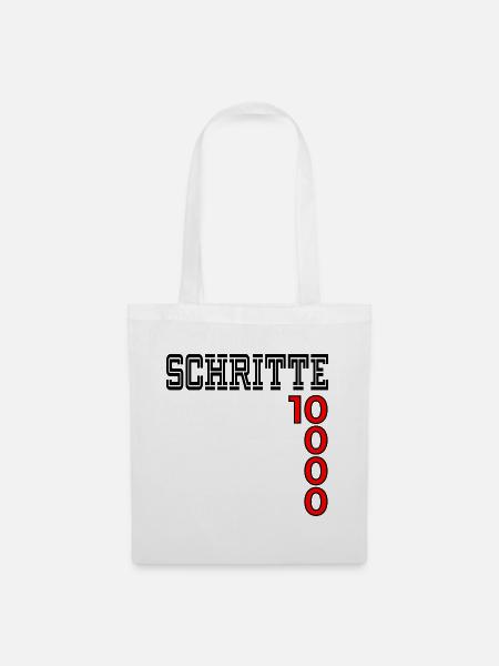 Sport Motivation Schritte - Stoffbeutel - Weiß