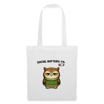 Pull hibou 1 % d’humour de batterie - Sac en tissu - blanc - Devant