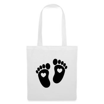 Pieds de bébé - Sac en tissu - blanc - Devant