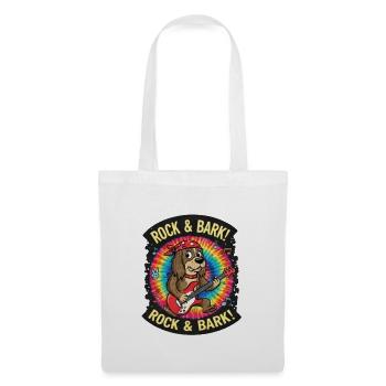 Rock & Bark Batik-Gitarrenhund - Stoffbeutel - Weiß - Vorne