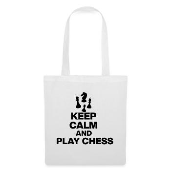 KEEP CALM AND PLAY CHESS! SCHACHSPIELER schwarz - Stoffbeutel - Weiß - Vorne