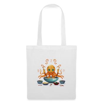 Petit tentacule dans une soupe ramen - Sac en tissu - blanc - Devant