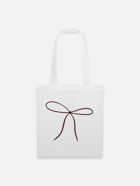 Bow Ribbon Minimalist - Stoffbeutel - Weiß
