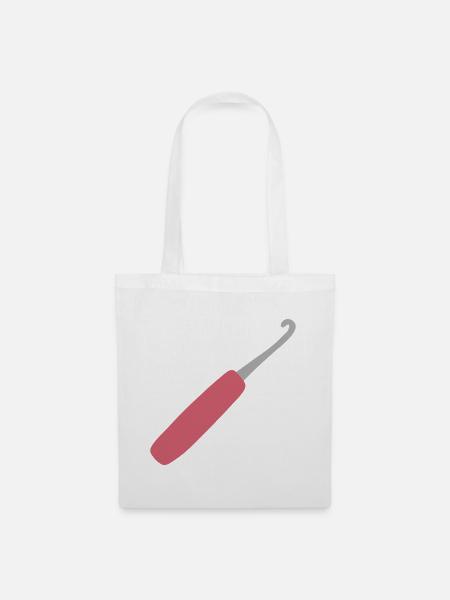 Pinke Häkelkunst - Stoffbeutel - Weiß