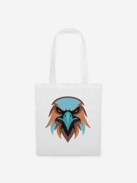 Adlerkopf Turquoise Braun - Stoffbeutel - Weiß