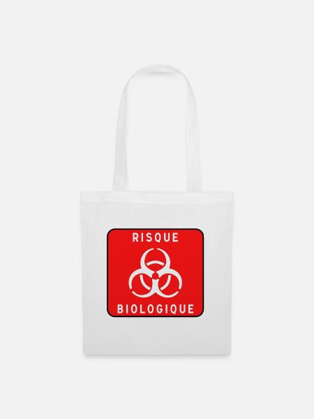 Biologisches Gefahrzeichen, Infektionsrisiko, Material - Stoffbeutel - Weiß