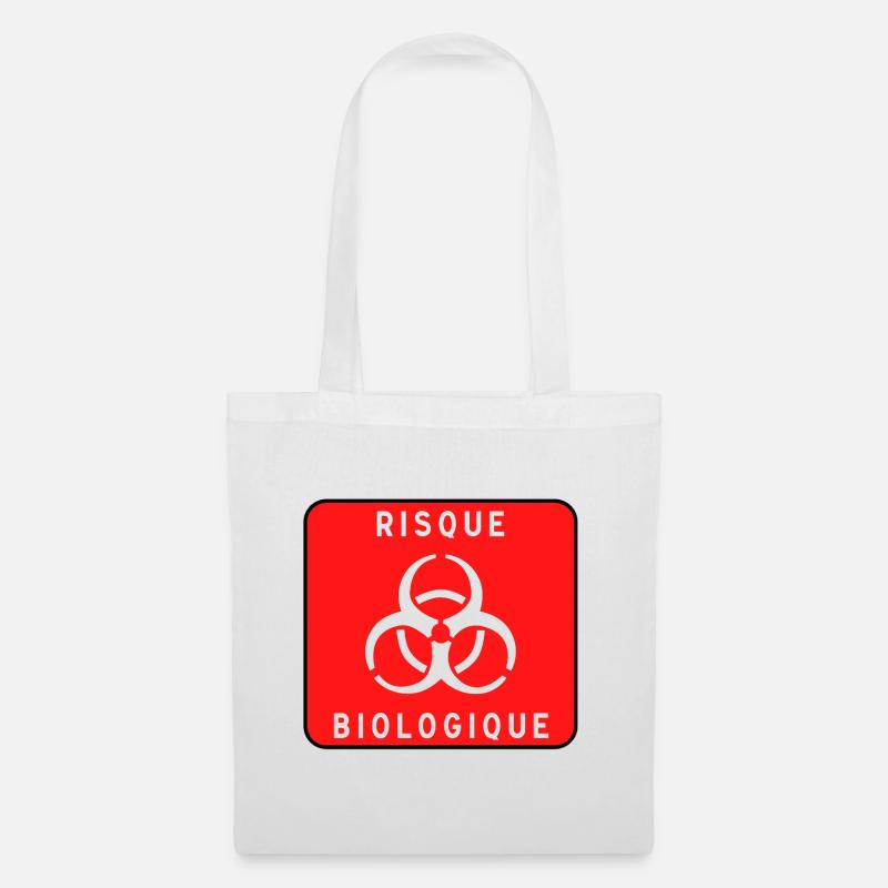 Biologisches Gefahrzeichen, Infektionsrisiko, Material - Stoffbeutel - Weiß