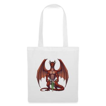 Karmesinroter Drache und Waldfee - Stoffbeutel - Weiß - Vorne